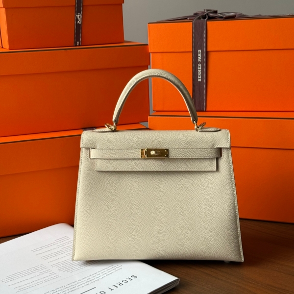 【エルメス HERMES】ケリー25 セリエ クレ (10) エプソン ゴールド金具（100％手縫）
